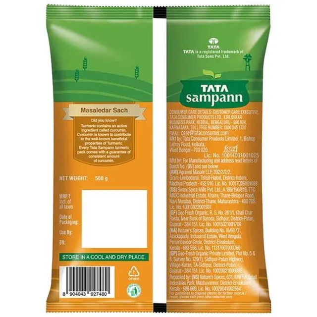 Tata Sampann Turmeric Powder-Arisina Pudi, 500 g-2.webp